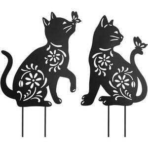 Outdoor Cat Stakes Cat Decorative Garden Stakes Outdoor Garden Stakes Set of 2
